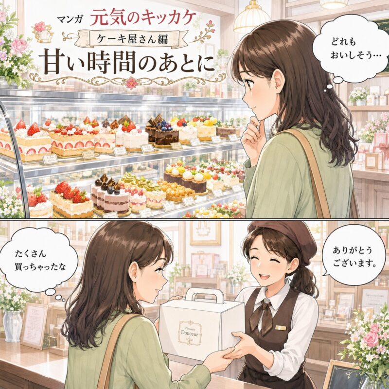 マンガ 元気のキッカケ ケーキ屋さん編「甘い時間のあとに」の表紙画像