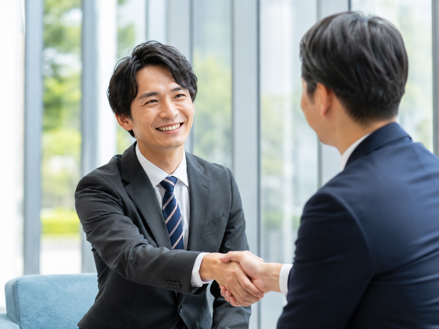 取引先との打ち合わせや挨拶のイメージ